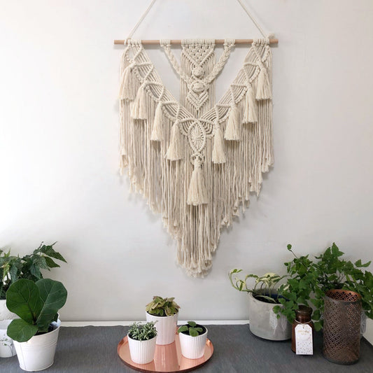 Tapisserie Macramé Bohème Serenya — Suspension Murale Tissée Main