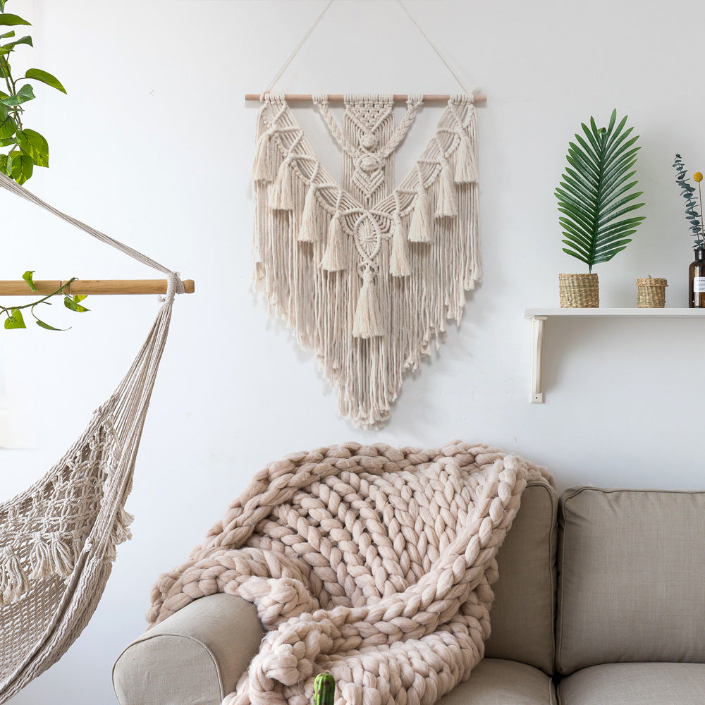 Tapisserie Macramé Bohème Serenya — Suspension Murale Tissée Main